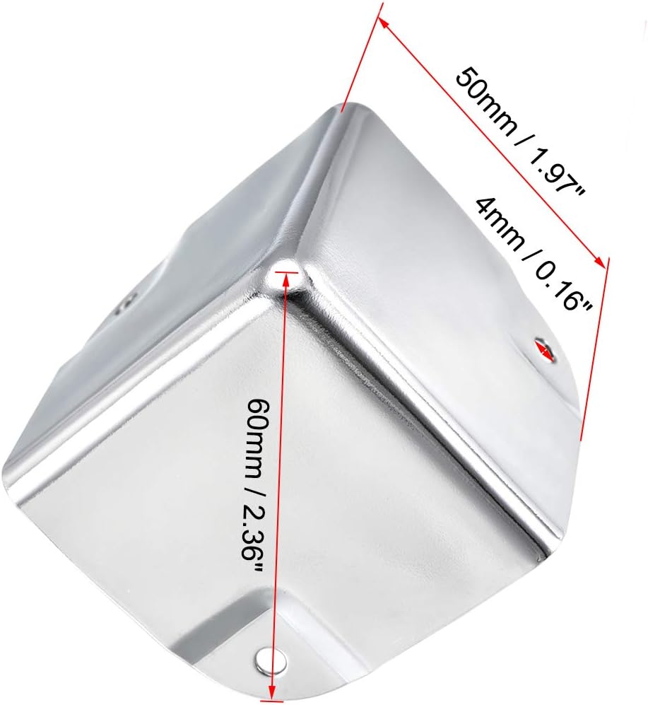 Metal Box Corner Protectors 50 X 50 X 50mm Silver Tone 4pcs