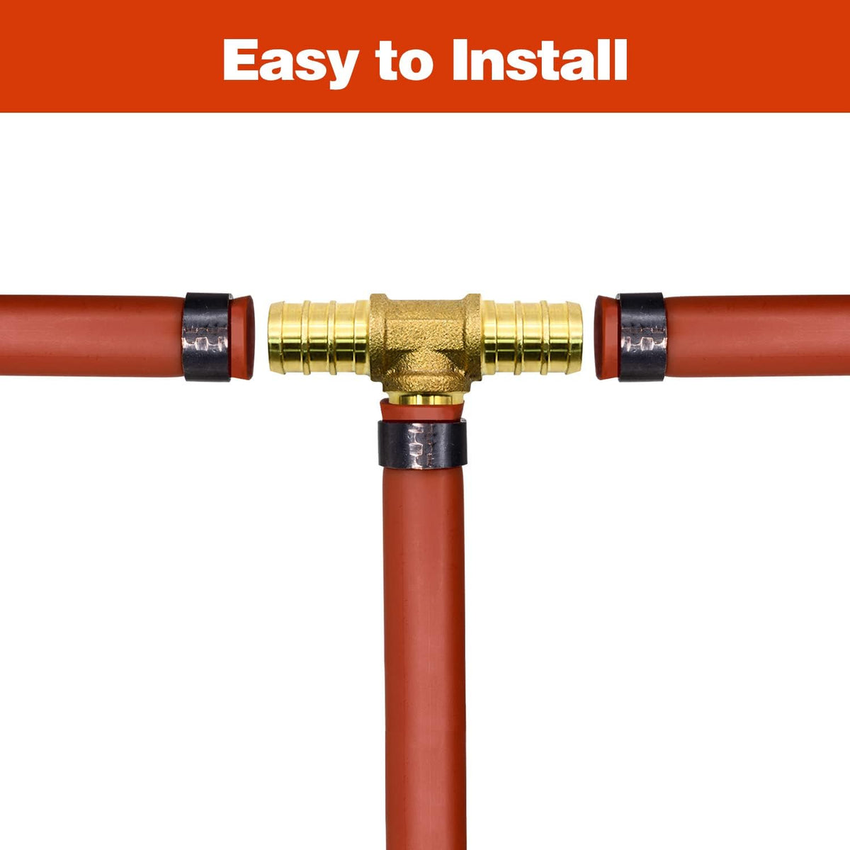 25 Pack 1/2" PEX Fittings, PEX Tee Fittings, Brass PEX Fittings
