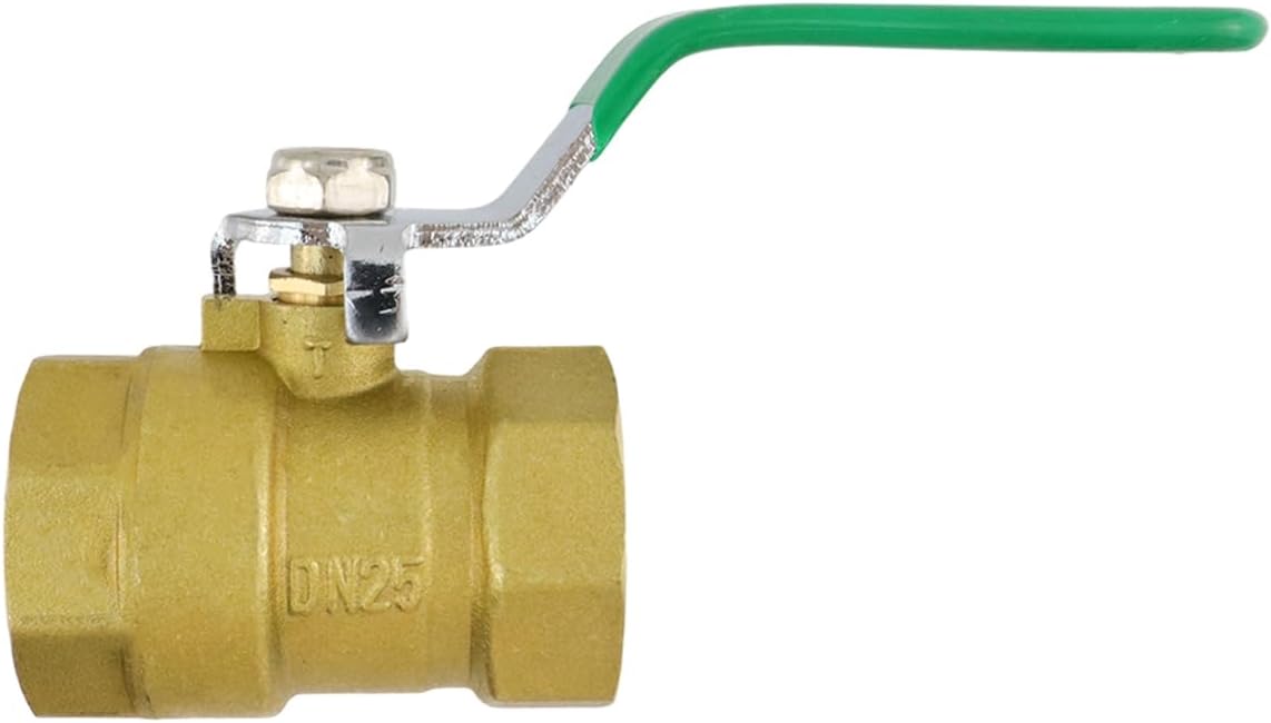 Brass Ball Valve Shut Off Switch 1" Female to 1" Female Thick Brass Plumbing Fitting