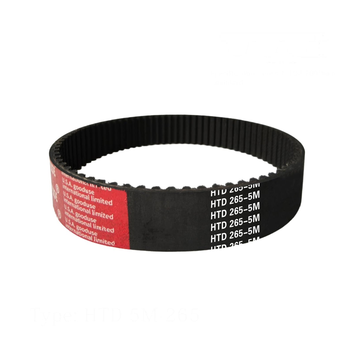 GOODYUSE 265-5M-10 HTD Timing Belt, 265mm Length x 10mm Width x 3.8mm Height, 5mm Pitch, 53 Teeth，Closed Loop Pulley Timing Belt