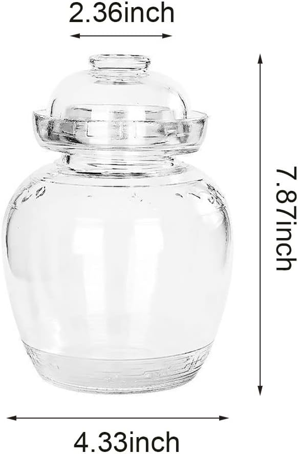Pickle Jar, 1.5 Liter Fermentation Kimchi Jar with Water Seal Lid