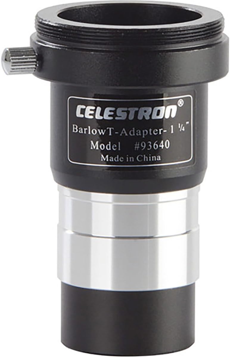 Universal 1.25" T-Adapter & 2X Barlow Lens for Telescopes | Accessory for DSLR & Mirrorless Astrophotography, Prime