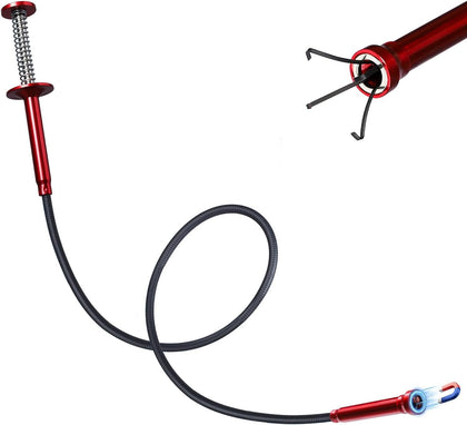 Grabber Reacher Tool, Flexible Magnetic Pickup Tool with 4-Claw Gripper & Spring-Loaded Handle, Pickup for Bathroom