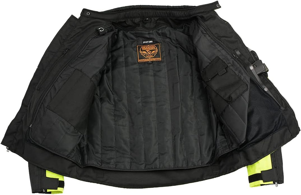 Men’s CE Armored All-Season Motorcycle Jacket - X-Large | All Seasons, Impact Protection ,Textile Racer Design, Vented