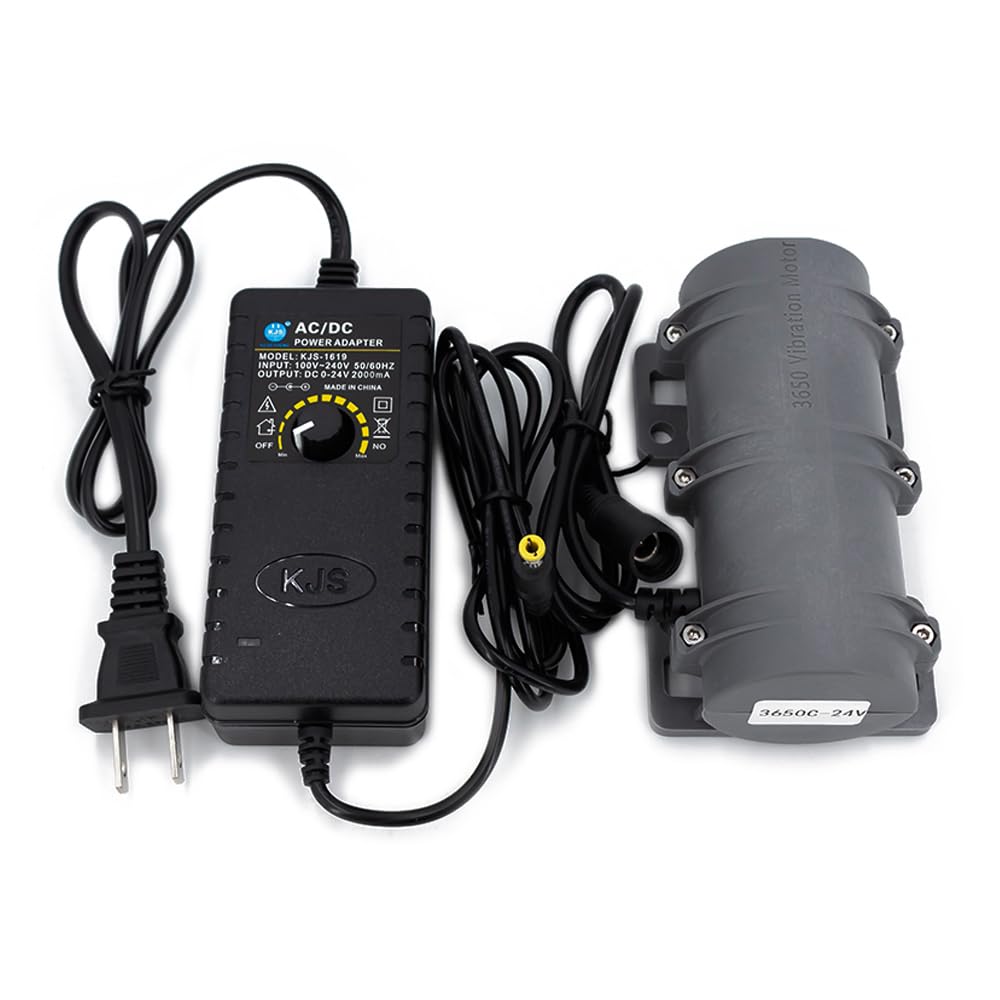 24V DC Motor 3800rpm Strong Vibration Industry Mini Motor with Sturdy Plastic Shell for Massage Bed Chair Medical Instruments (24V Motor+Power)