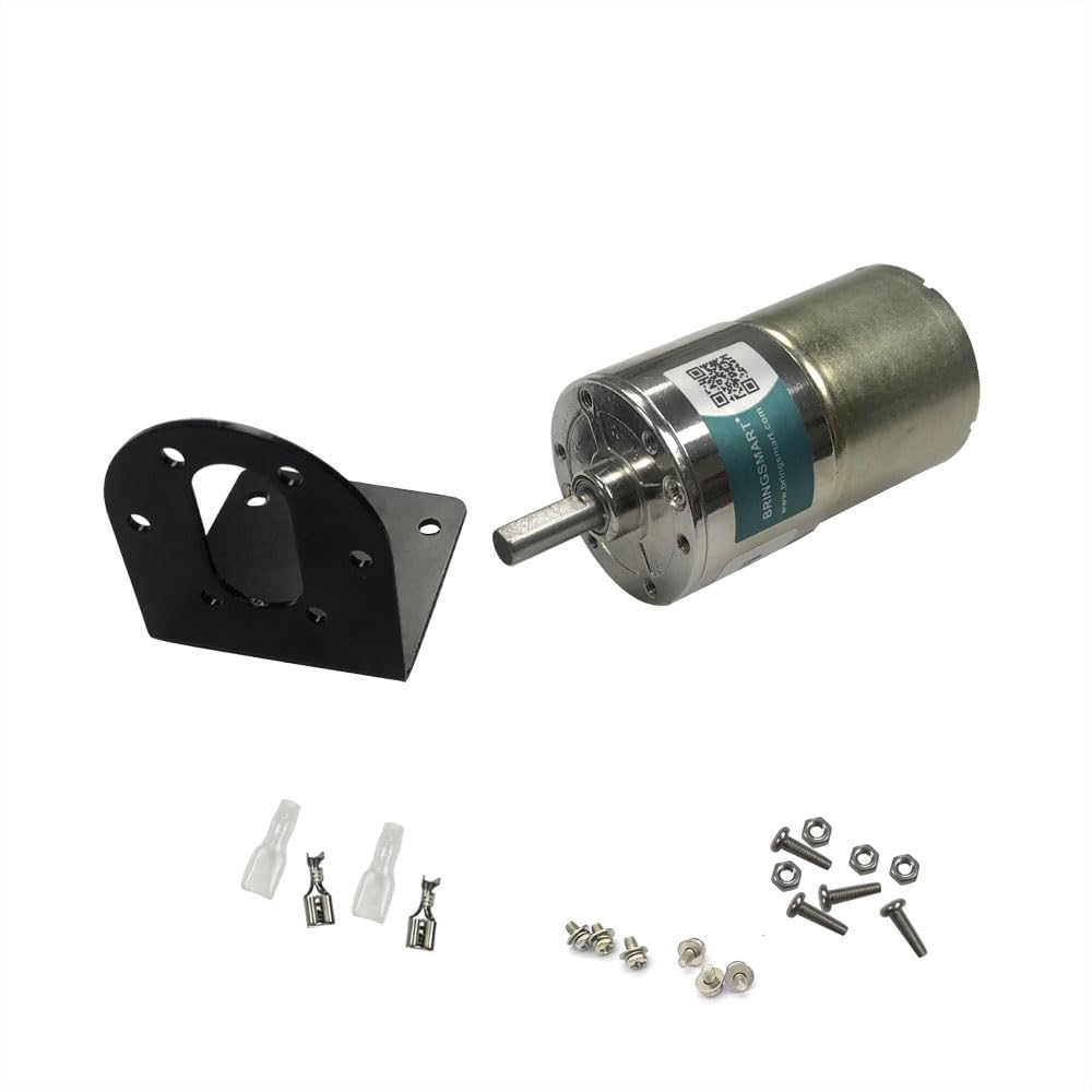 Bringsmart DC 12V 5rpm Gear Motor with Bracket Centric Shaft 37mm Gearbox