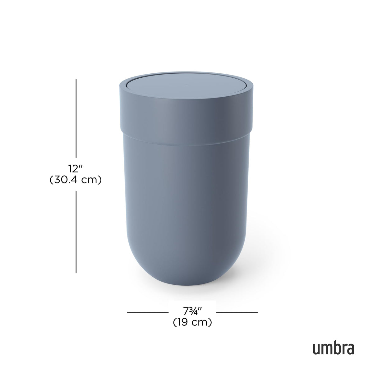 Touch Bathroom Trash Can with Lid, 1.6 Gallon, Slate Blue