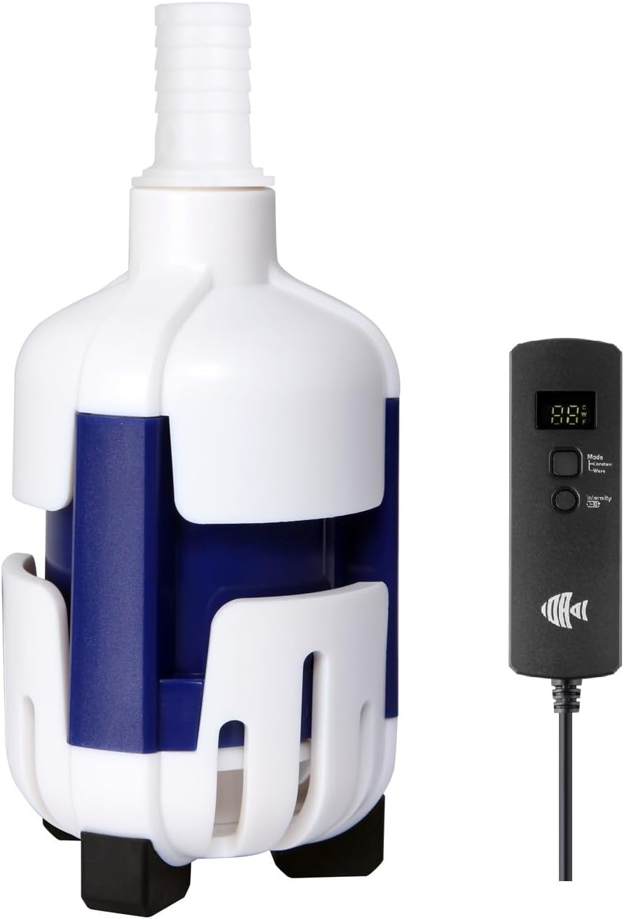 Nano Return Pump for Saltwater Aquarium Sump, Small Water Pump, DC 12V with Controller, 185GPH (700L/H), 9 Watts