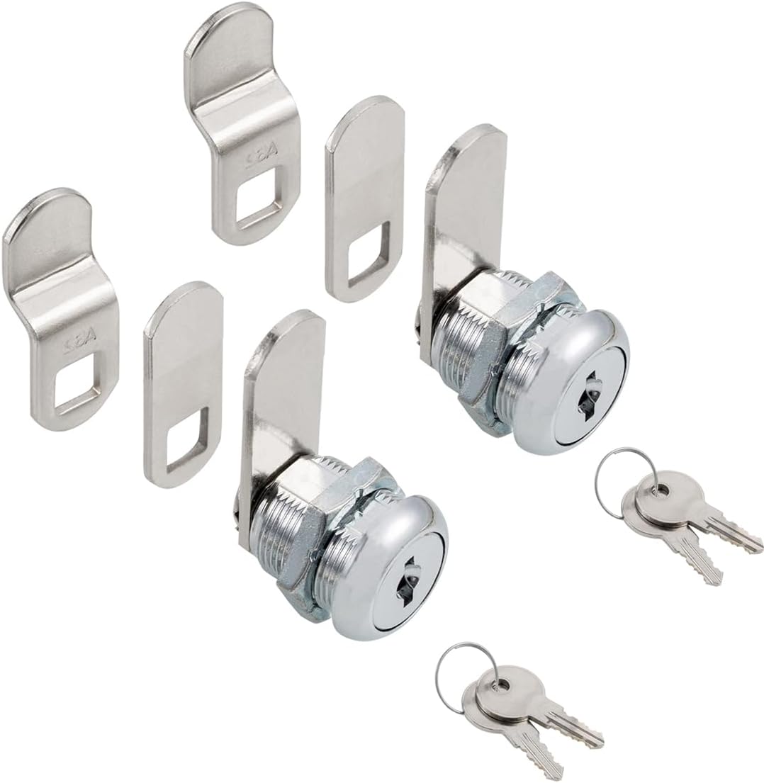 Cabinet Cam Locks Keyed Alike, 5/8” Cylinder Cam Locks for Tool Box RV Compartment Mailbox Vending Machine Drawer