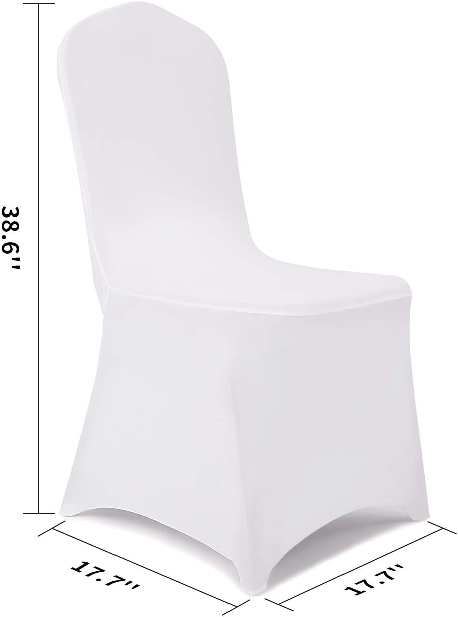 6pcs Stretch Spandex Chair Cover for Wedding Party Dining Banquet Event (White, 6)