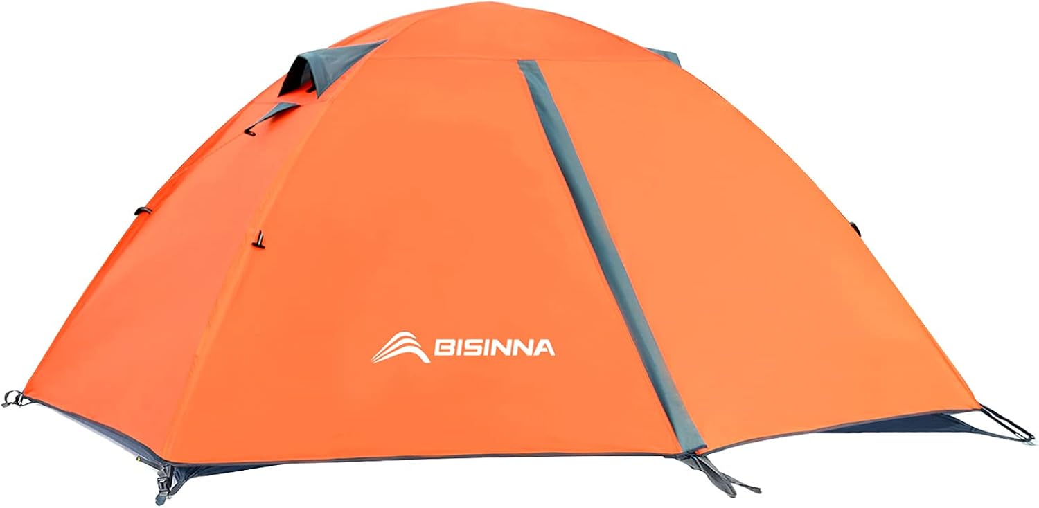 2/4 Person Camping Tent Lightweight Waterproof Backpacking Tent | Easy Setup Windproof Two Doors Double Layer with