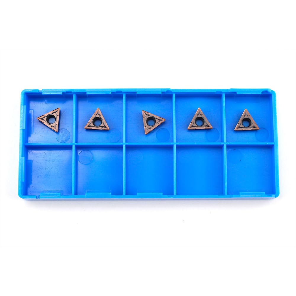 Carbide Turning Inserts TCMT110204 TCMT21.51 Carbide Inserts Tain Coated TCMT Insert for Lathe Turning Tool Holder Boring Bar, 5 Pieces