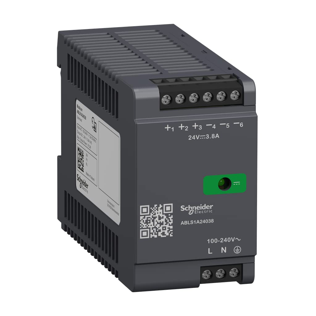 Schneider Electric Optimized Regulated Power Supply, Single Phase 100...240V AC, 24V, 3.8 Amp