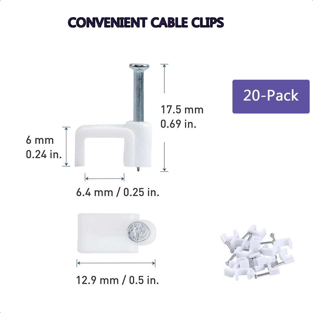 Cat 6 Ethernet Cable 50 ft White - Flat Internet Network LAN Patch Cords – Solid Cat6 High Speed Computer Wire with
