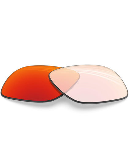 Non-Polarized Replacement Lenses & Sock Kit for Oakley Flak 2.0 OO9295 - Clear to Fire Red