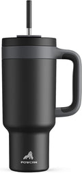 40 oz Tumbler with Handle, 2-in-1 Straw and Sip Lid, Leakproof, Dishwasher Safe, Insulated Stainless Steel Travel