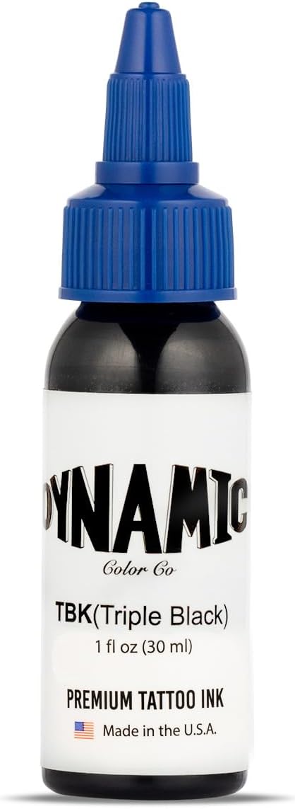 Dynamic Color Triple Black Tattoo Ink, Made in USA Since 1990, 1 oz