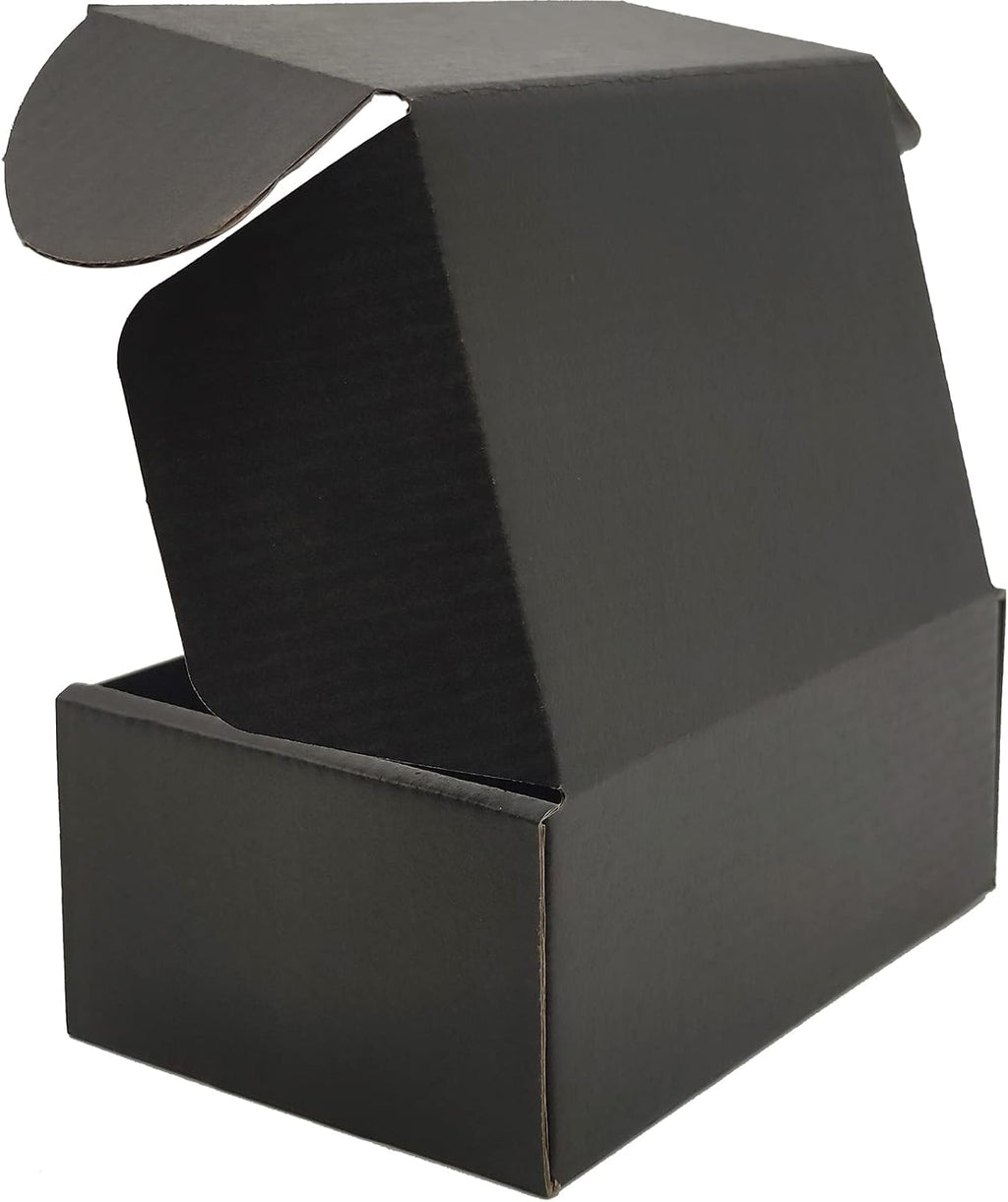 6x4x2 Shipping Boxes Set of 50, Black Mailer Corrugated Cardboard Box