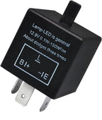 LED Flasher Relay, Three Pin Flame Retardant Fireproof CF13KT Fixed Frequency Solution Adjustable Relay, Replacement Tuning Accessory, Suitable for Most Cars (Black)