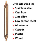 5PCS Cobalt Long Center Drill Bits Set, M35 High Speed Steel 60-Degree Angle 4" Overall Length Center Drill Bits Kit Countersink Tools for Lathe Metalworking Size 1.0 2.0 3.0 4.0 5.0