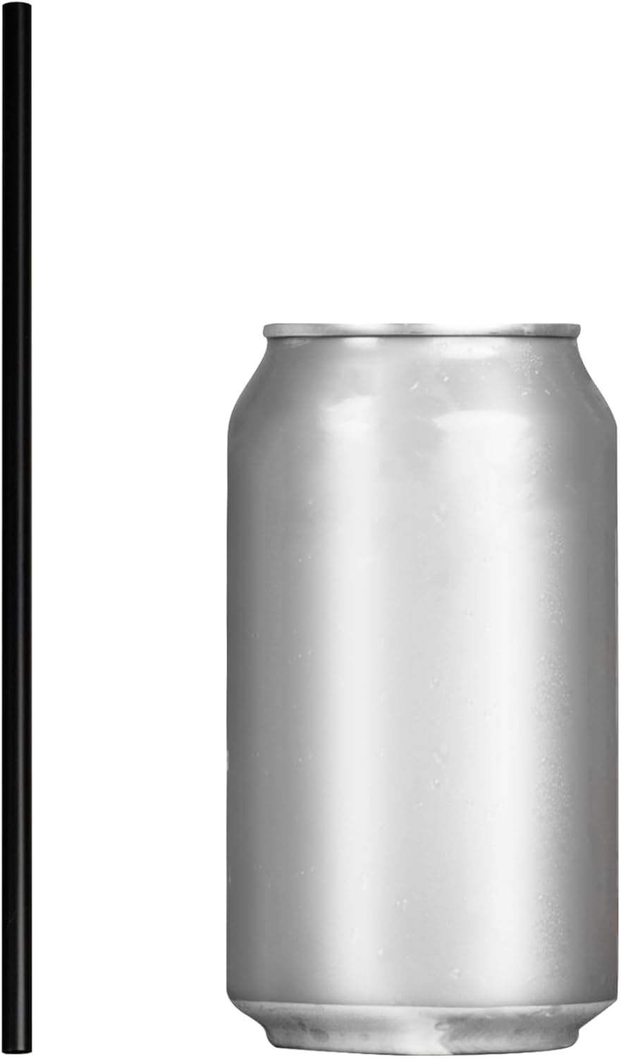 Disposable Plastic Drinking Straws, Straight 7.75-Inch, Black, 500 Count