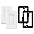 iwillink 2-Pack Brush Wall Plate with Low Voltage Mounting Bracket, White