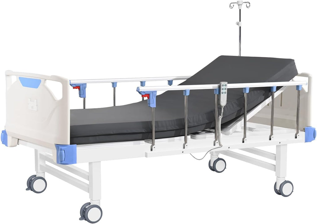 Full Electric Hospital Bed with Memory Mattress, Medical Bed, 550LBS