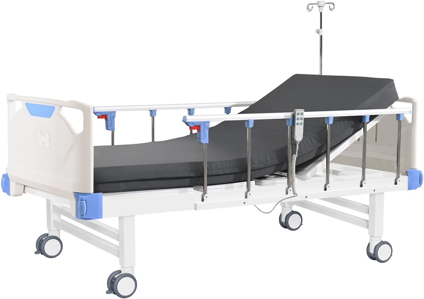 Full Electric Hospital Bed with Memory Mattress, Medical Bed, 550LBS