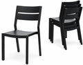 Aluminum Stackable Patio Dining Chairs Set of 4