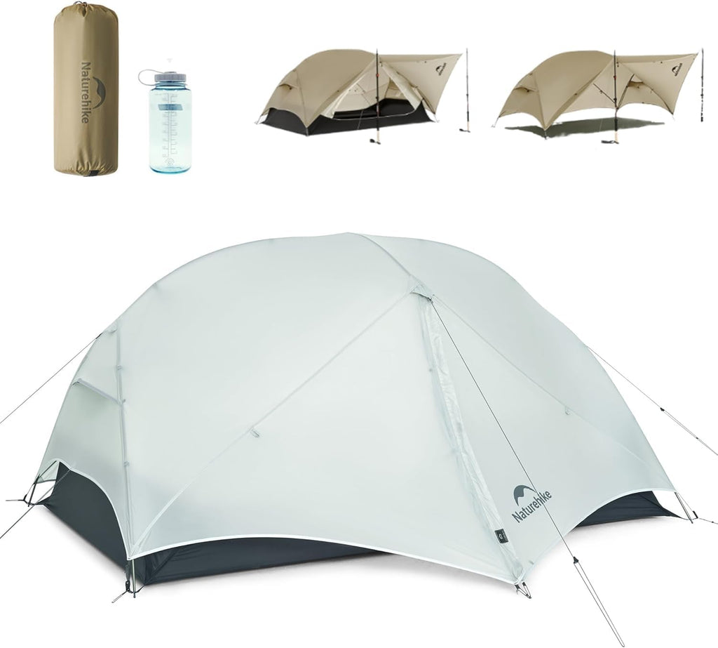 Naturehike Mongar UL Tent [2025 Upgrade] - 1-2 Person Ultralight 3 Season Camping Tent, Waterproof One Person Two