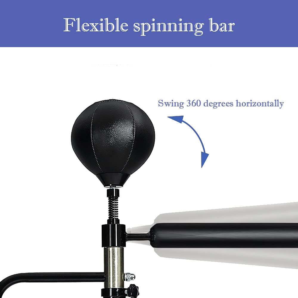 Boxing Speed Trainer Punching Bag Spinning Bar Adjustable Height Free Standing Stable Base