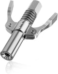 Grease Gun Coupler, Double Handles Quick Release Grease Nozzle Joint Fittings with 6 Thickened Jaws, 12000 PSI High Pressure Coupler Tips for 1/8" NPT All Lubricating Guns