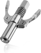 Grease Gun Coupler, Double Handles Quick Release Grease Nozzle Joint Fittings with 6 Thickened Jaws, 12000 PSI High Pressure Coupler Tips for 1/8" NPT All Lubricating Guns