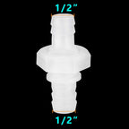 Feelers 1/2" Hose Barb Thru-Bulk Bulkhead Fitting Hex Barbed Fitting Plastic Adapter Union Mender Splicer with Gasket for Water/Fuel/Air (Pack of 4)