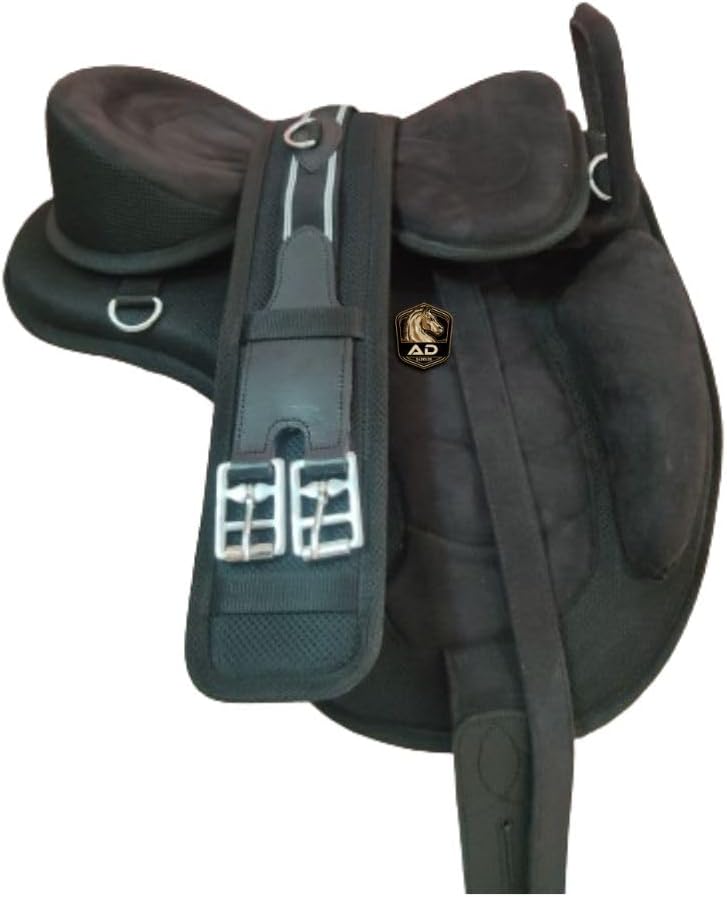 AD Saddlery All Purpose Synthetic Treeless Freemax Synthetic Suede English Horse Saddles Tack Free Matching Girth
