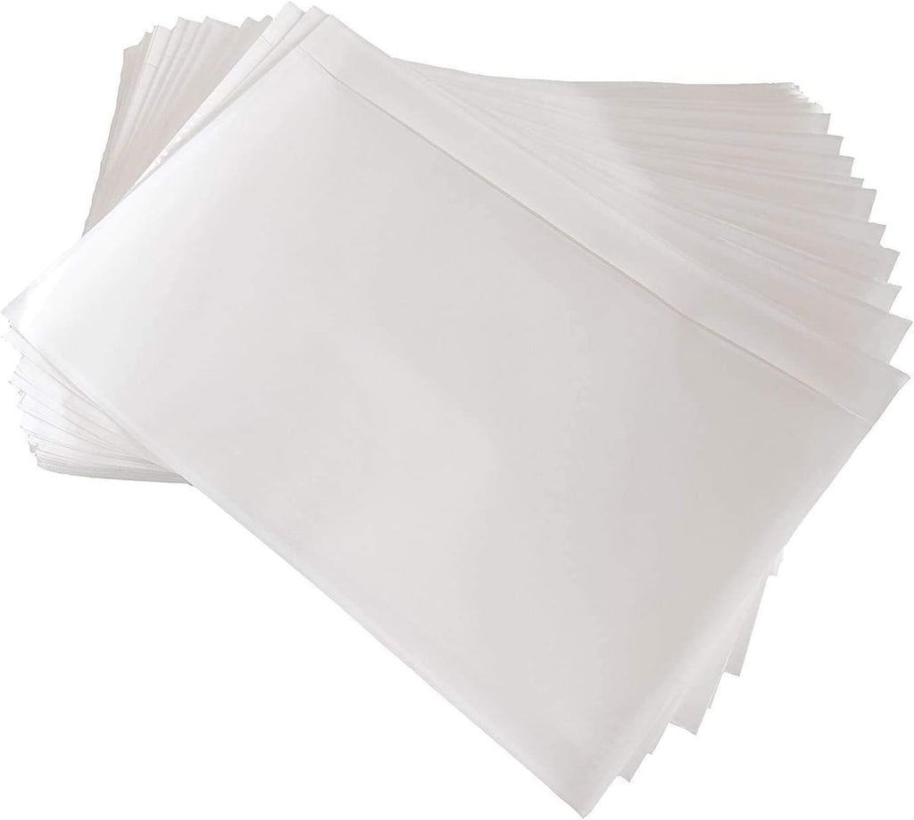 5.5" x 7.5" Clear Packing List Envelope Adhesive Invoice Sleeve 5x7 (100 pack)
