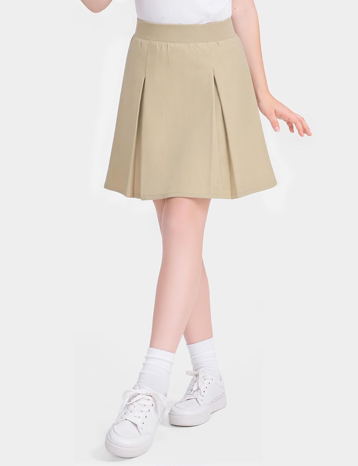 Girls School Uniform Skirts Pleated Pull-on Scooter Skorts for Kids