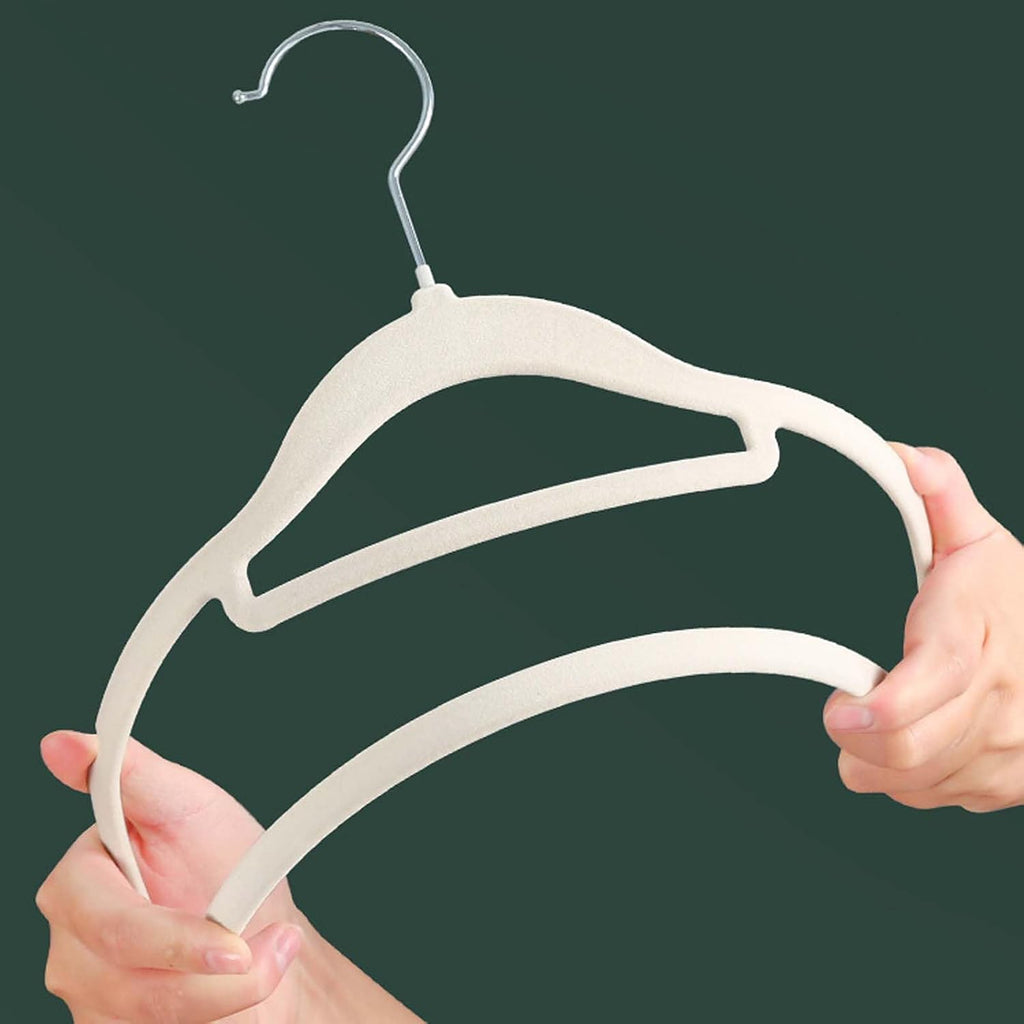 Velvet Clothes Hangers Set, Space-Saving Flocked Hangers for Shirts, Jackets, Coats, Non-Slip Velvet Hangers with