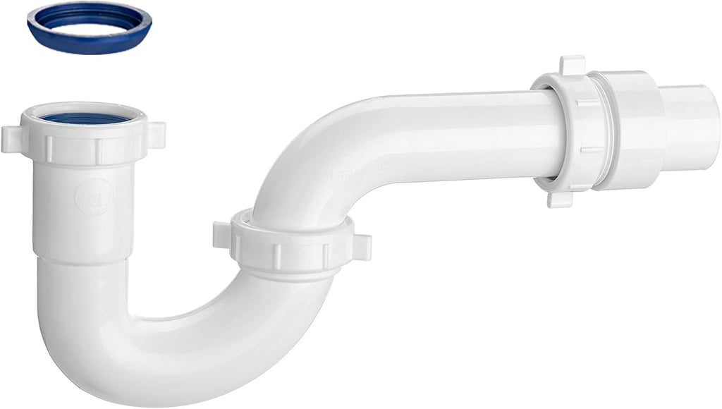 (1 Pack-White) eflyefly 1-1/2 inch P Trap Kitchen Bathroom Sink Drain Kit