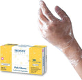 Embossed Poly Disposable Gloves Plastic Food Safe Gloves, Clear