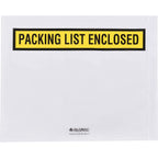 Panel Face Envelopes, "Packing List Enclosed", 12"L x 10"W, Yellow, 500/Pack