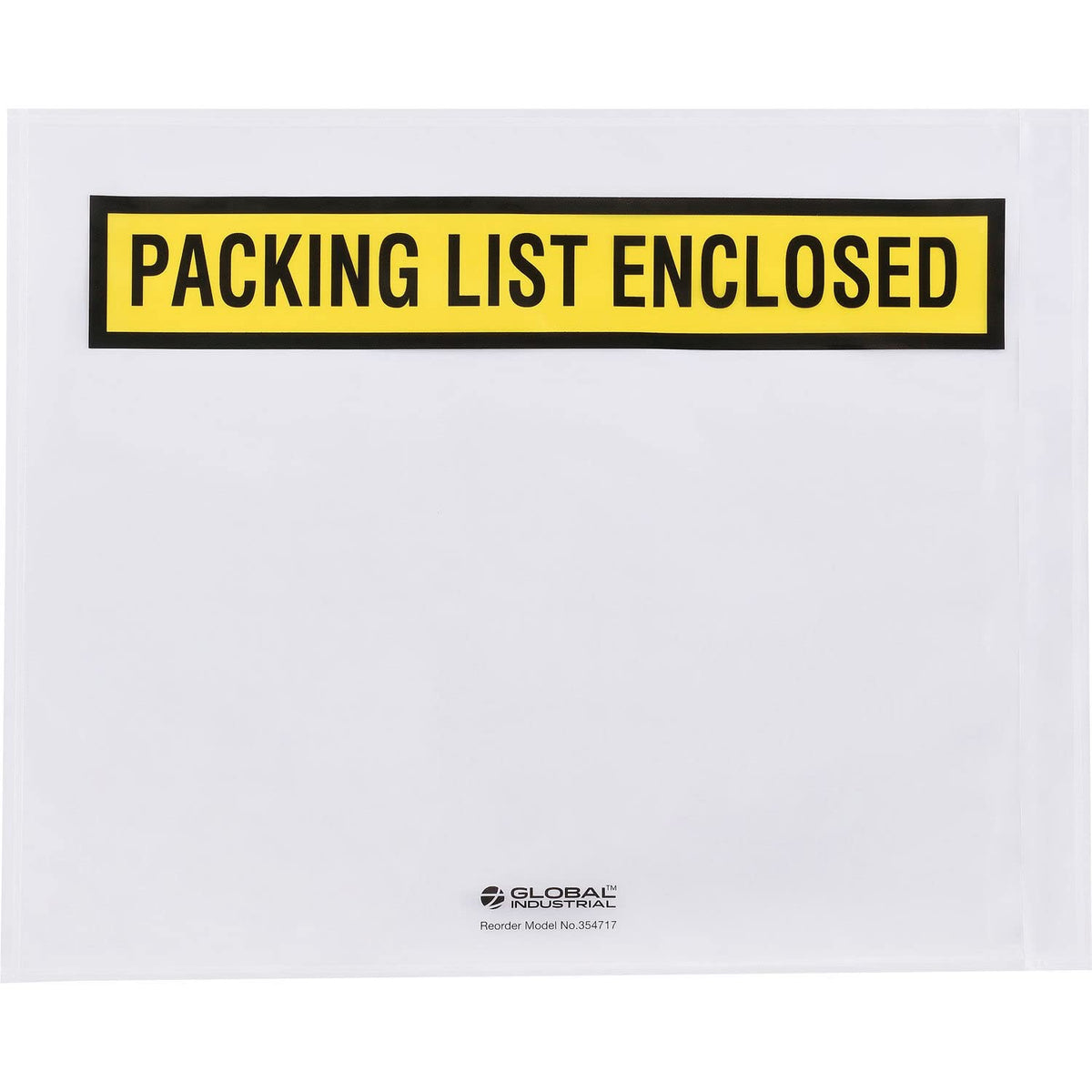 Panel Face Envelopes, "Packing List Enclosed", 12"L x 10"W, Yellow, 500/Pack