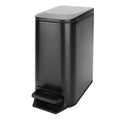 Small Bathroom Trash Can with Lid, 1.6 Gal, Soft Close, Matte Black | Step pedal soft close, Slim 5.9in fits narrow