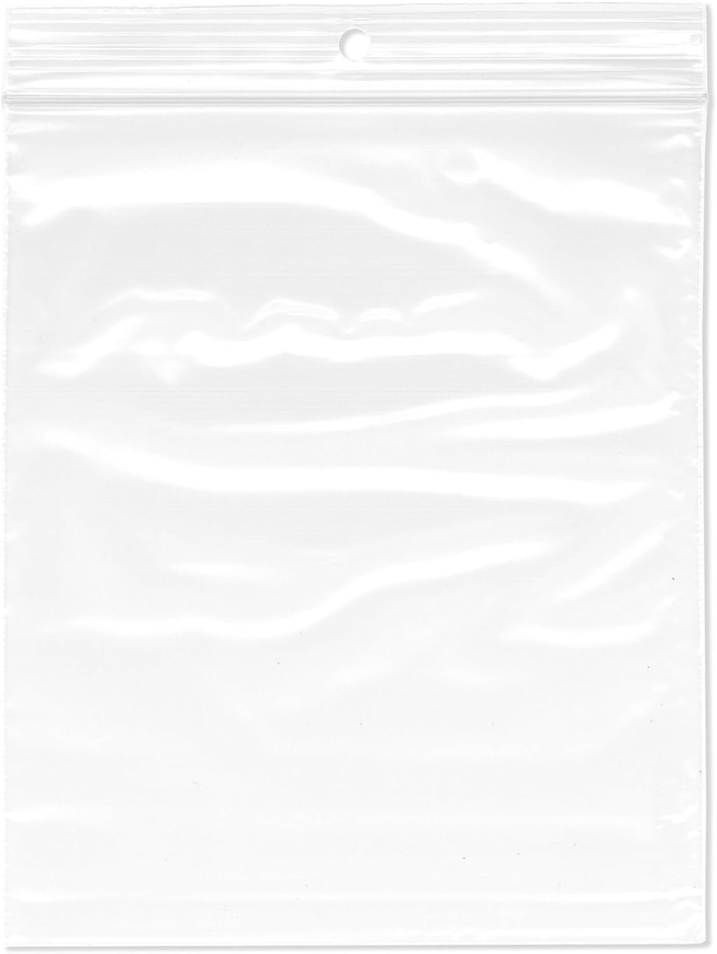 5 x 6 inch, 2 Mil Hang-Hole Zipper Reclosable Bags (Pack of 100)