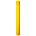 1/8" Yellow Safety Bollard Cover 6" with Red Stripes, 60" H. Installation Tape Included with Flat Top Bollard Post