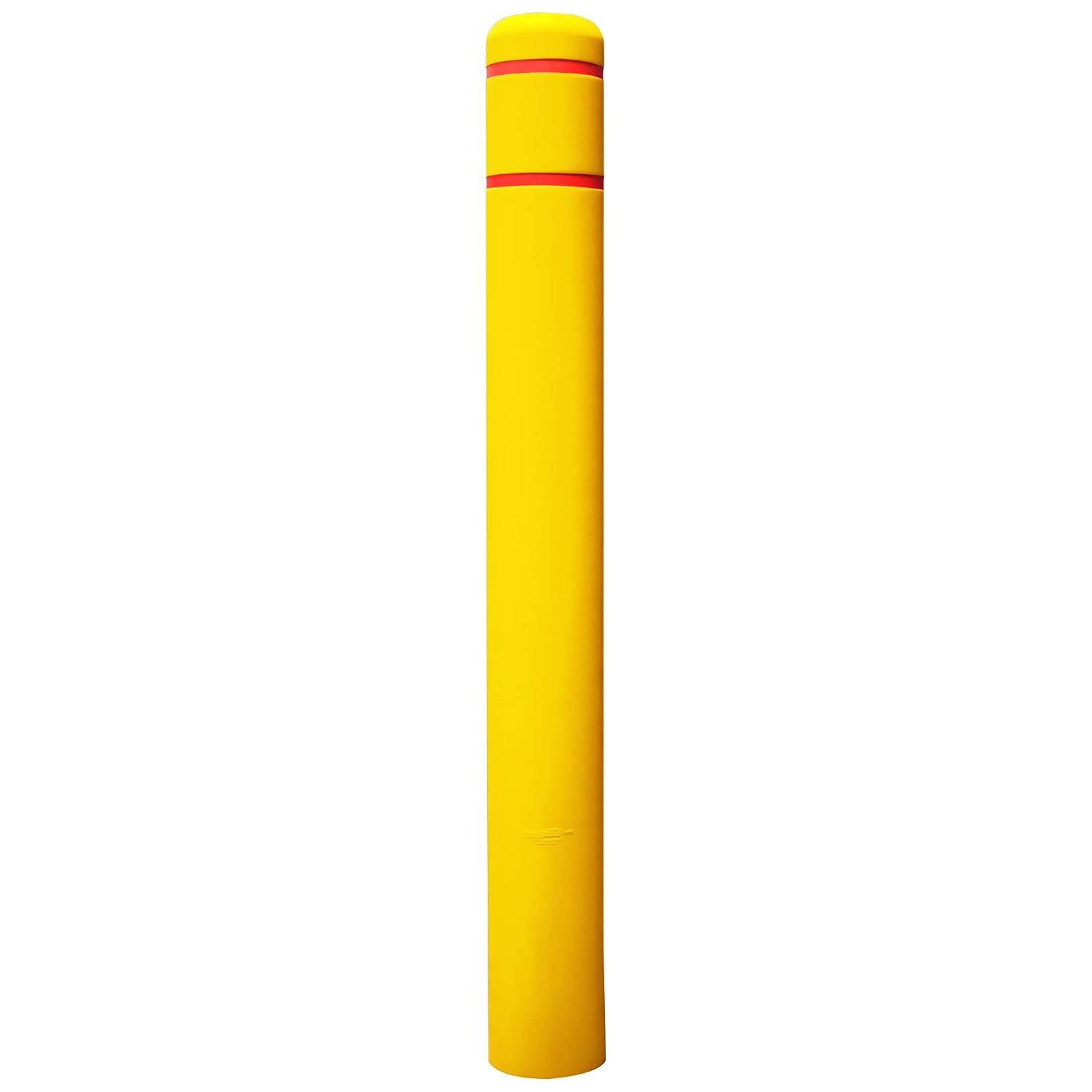 1/8" Yellow Safety Bollard Cover 6" with Red Stripes, 60" H. Installation Tape Included with Flat Top Bollard Post