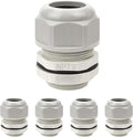 5 Pack NPT 1/2" Cable Glands Waterproof Adjustable 6-12mm Cable Connectors Grey Nylon Joints with Gaskets