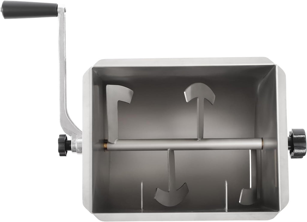 Manual Meat Mixer, 20 lbs Stainless Steel Meat Mixer with Lid Sausge Mixer Machine Hand Beef Mixer Meat Processing
