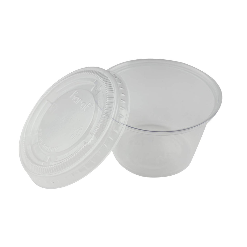 FP-PL400-PP 3.25 oz., 4 oz. & 5.5 oz PP Portion Cup Lids (Case of 2500)