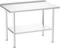 NSF Stainless Steel Prep Table 30X48 inch with Backsplash